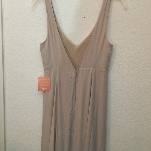 Show Me Your Mumu Nude Maxi Dress Jenn Bridesmaid Show Me The Ring w/ Belt Sz L - Picture 8 of 14